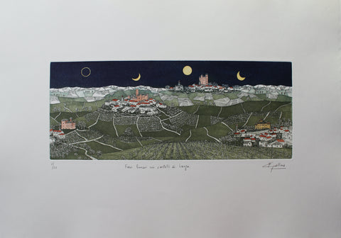 Fasi lunari sui castelli di Langa